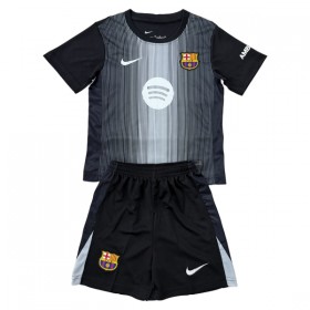 FC Barcelona Maalivahti Lasten Paita Musta 2025-26 Lyhythihainen (+ shortsit)