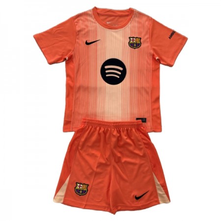 FC Barcelona Maalivahti Lasten Paita Oranssi 2025-26 Lyhythihainen (+ shortsit)