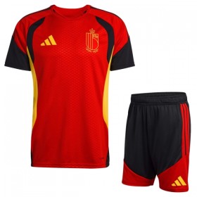 Belgia Lasten Mm-Kisat 2026 Training Pelipaita Punainen Lyhythihainen (+ shortsit)