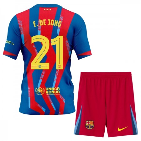 FC Barcelona Frenkie de Jong 21 Lasten Neljäspelipaita 2025-26 Lyhythihainen (+ shortsit)