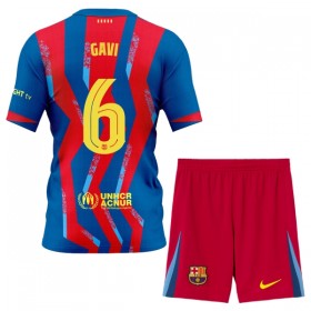FC Barcelona Gavi 6 Lasten Neljäspelipaita 2025-26 Lyhythihainen (+ shortsit)