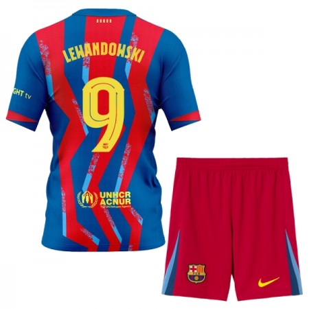 FC Barcelona Lewandowski 9 Lasten Neljäspelipaita 2025-26 Lyhythihainen (+ shortsit)