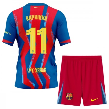 FC Barcelona Raphinha 11 Lasten Neljäspelipaita 2025-26 Lyhythihainen (+ shortsit)
