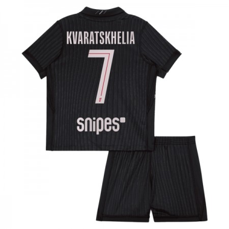 Paris Saint-Germain Kvaratskhelia 7 Jordan Lasten Neljäspelipaita 2025-26 Lyhythihainen (+ shortsit)
