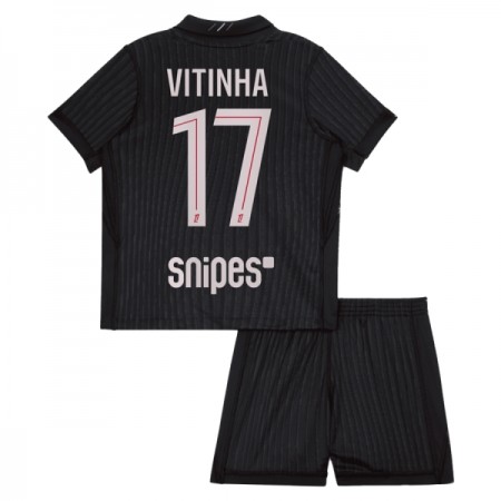 Paris Saint-Germain Vitinha 17 Jordan Lasten Neljäspelipaita 2025-26 Lyhythihainen (+ shortsit)