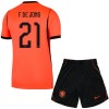 Alankomaat Frenkie de Jong 21 Lasten Kotipelipaita Mm-Kisat 2026 Lyhythihainen (+ shortsit)