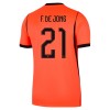 Alankomaat Frenkie de Jong 21 Lasten Kotipelipaita Mm-Kisat 2026 Lyhythihainen (+ shortsit)
