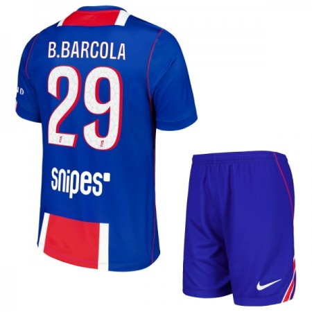 Paris Saint-Germain Bradley Barcola 29 Lasten Kotipelipaita 2026-27 Lyhythihainen (+ shortsit)