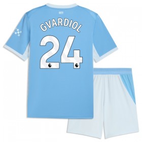 Manchester City Gvardiol 24 Lasten Kotipelipaita 2026-27 Lyhythihainen (+ shortsit)
