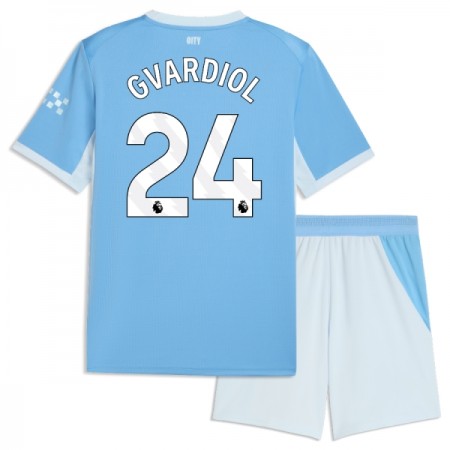 Manchester City Gvardiol 24 Lasten Kotipelipaita 2026-27 Lyhythihainen (+ shortsit)