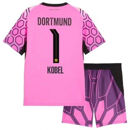 Borussia Dortmund Kobel 1 Maalivahti Lasten Vieraspelipaita Pinkki 2026-27 Lyhythihainen (+ shortsit)