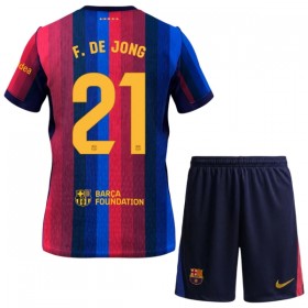 FC Barcelona Frenkie de Jong 21 Lasten Kotipelipaita 2026-27 Lyhythihainen (+ shortsit)