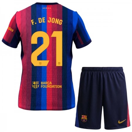 FC Barcelona Frenkie de Jong 21 Lasten Kotipelipaita 2026-27 Lyhythihainen (+ shortsit)