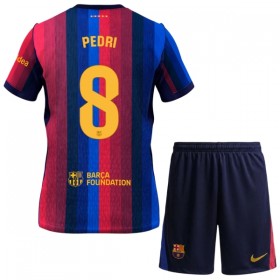FC Barcelona Pedri 8 Lasten Kotipelipaita 2026-27 Lyhythihainen (+ shortsit)